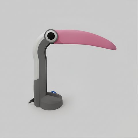Toucan Lamp Grey + Pink
